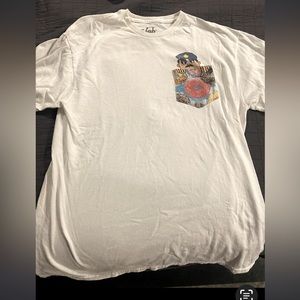 White shirt with cop and donut